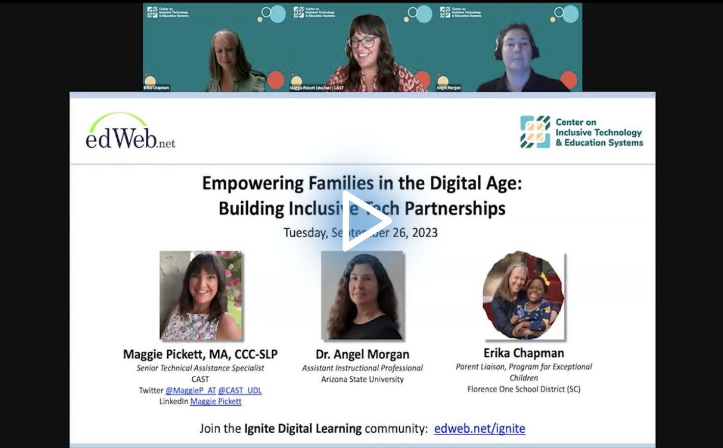 Empowering Families in the Digital Age: Building Inclusive Tech Partnerships edLeader Panel recording screenshot
